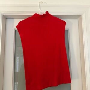 Ann Taylor Red Shell Mockneck